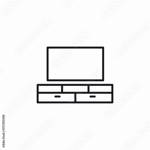 tv set stand icon sign vector