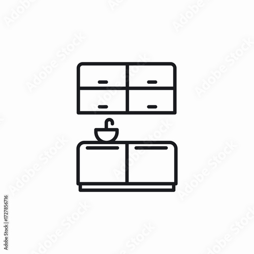 bathroom furniture wash basin icon sign vector