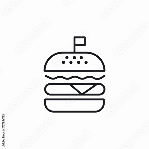 burger flag icon sign vector