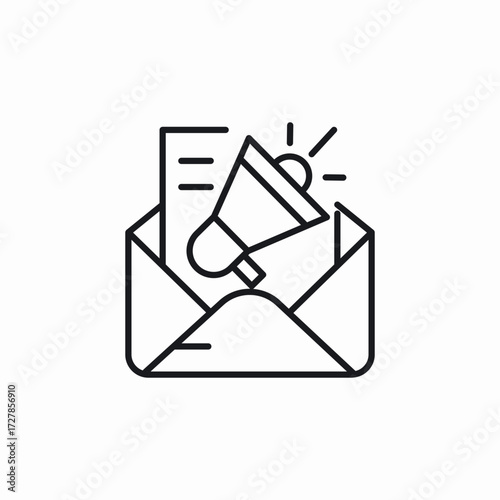 commercial mail marketing icon sign vector