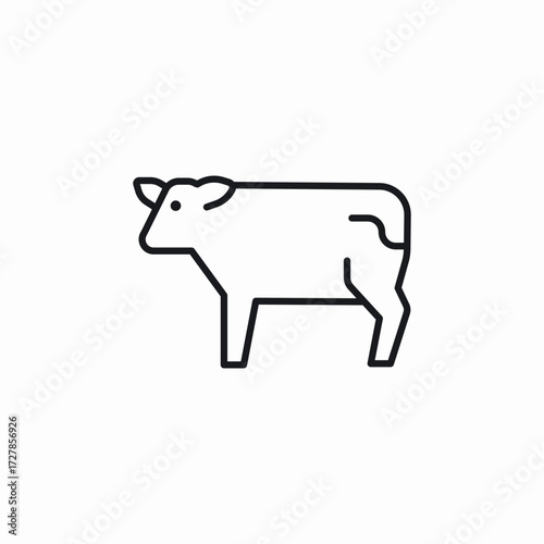 cow farm animal icon sign vector