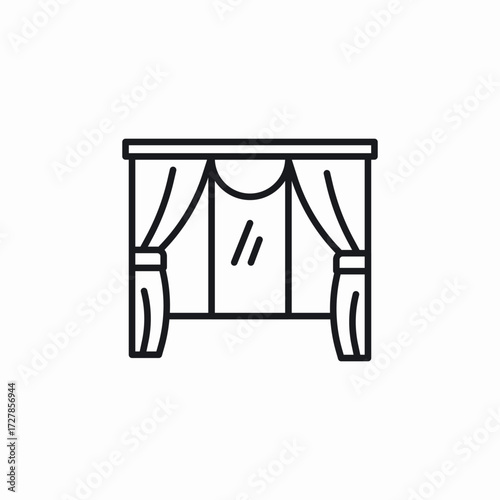 curtains window icon sign vector