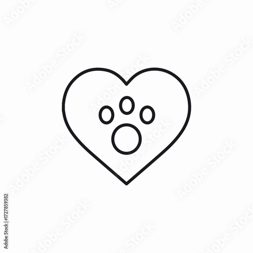 pet love heart icon sign vector