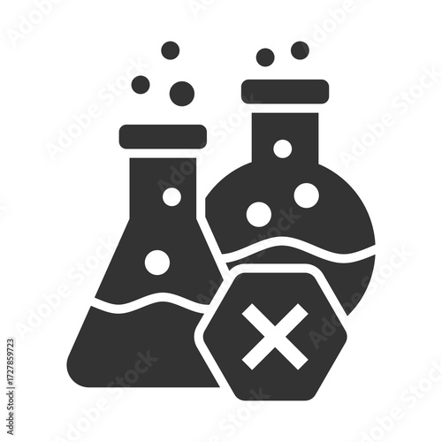 Avoid Chemical Icon Glyph Style. Vector Illustration Design