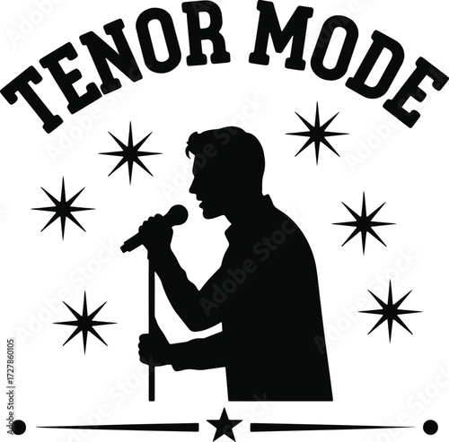 Tenor Mode Logo – Tenor Singer Silhouette Emblem for Choir, Concert  Apparel