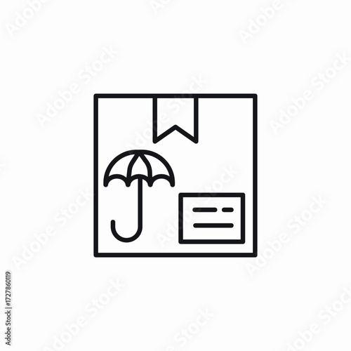 delivery package insurance icon sign vector