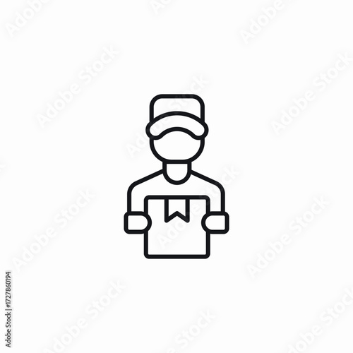 delivery worker icon sign vector