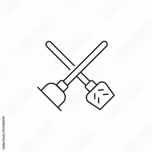 mop and scoop icon sign vector