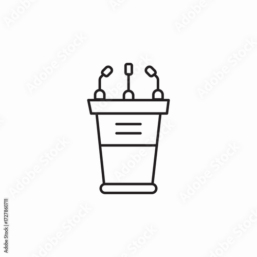 speech podium icon sign vector
