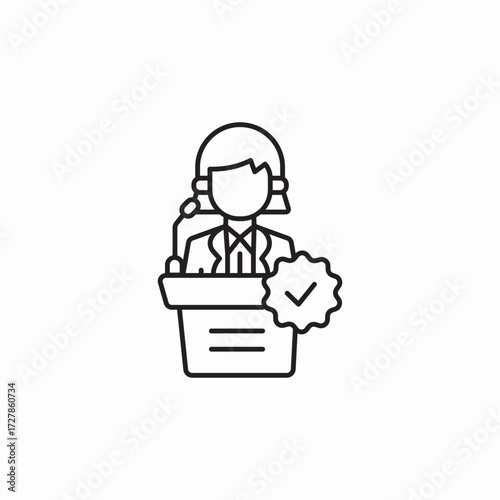 speech podium vote member icon sign vector