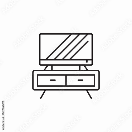 tv set stand icon sign vector