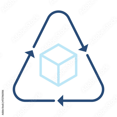 Recycle Icon Color Outline Style. Vector Illustration Design