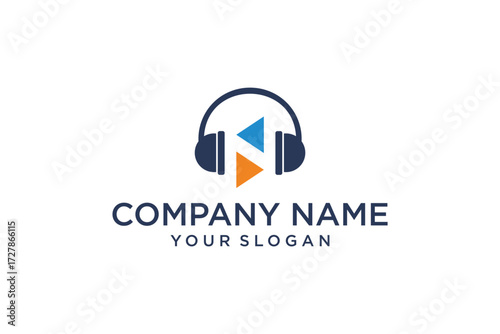 Modern headphone music beat icon business logo design