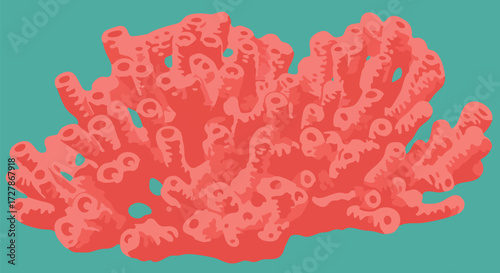 Vibrant coral reef formation in a teal ocean showcasing underwater marine ecosystem
