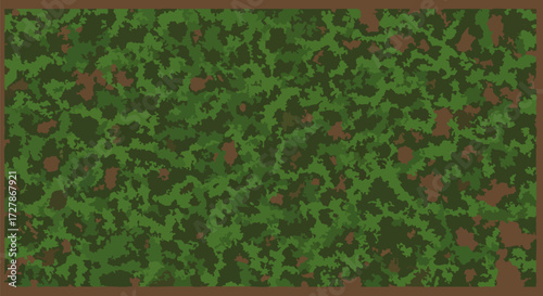 Abstract camouflage pattern in shades of green and brown for textile design use