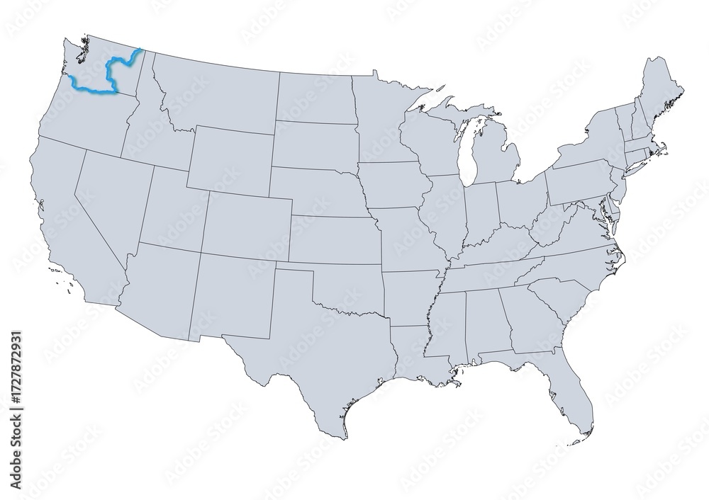 Fototapeta premium Columbia River Map, USA