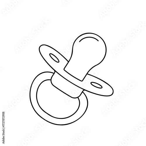 baby pacifier black line icon, simple sign, vector design element