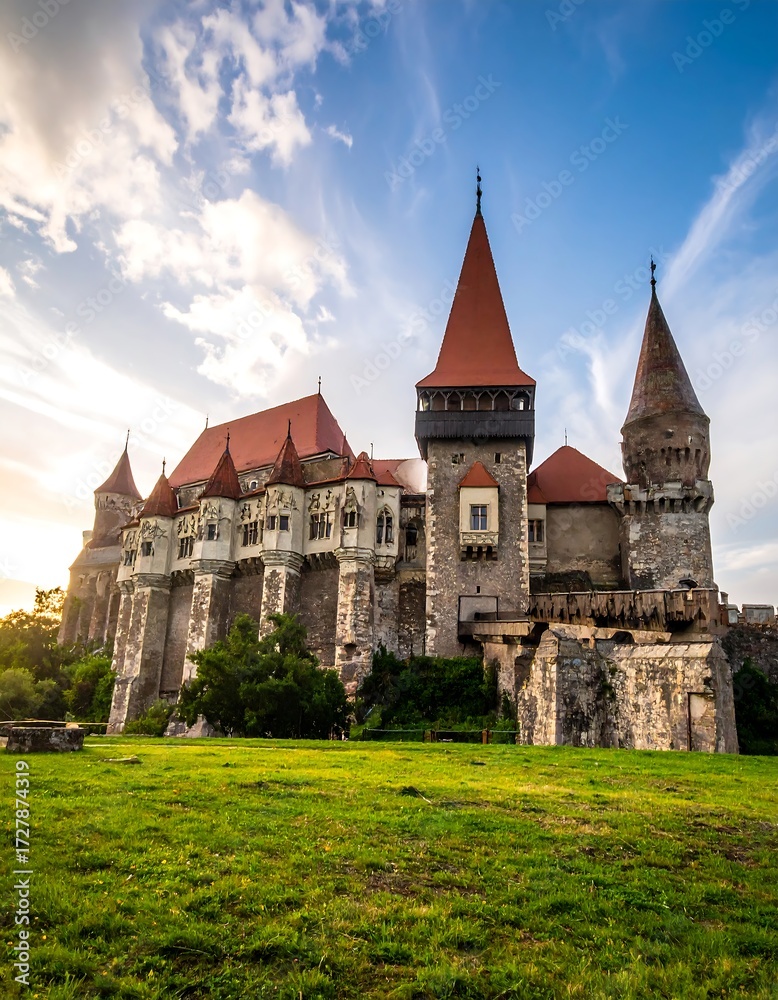 Fototapeta premium Medieval castle at dawn