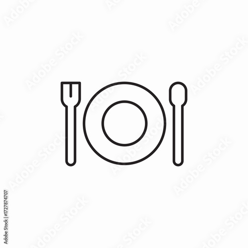 cutlery plate icon sign vector