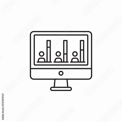 computer online vote statistics icon sign vector