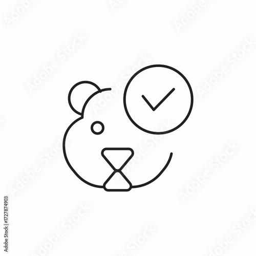 hamster check mark health vet icon sign vector