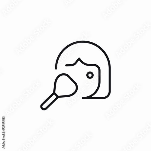 makeup powder brush icon sign vector