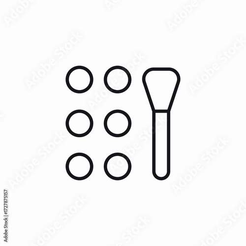 makeup powder palette icon sign vector