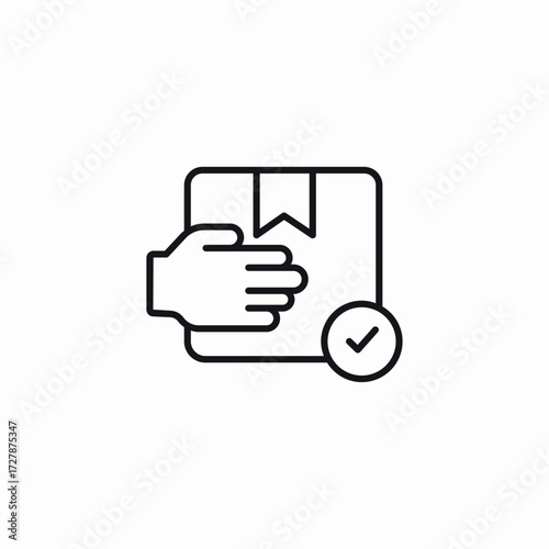 package delivered check mark icon sign vector