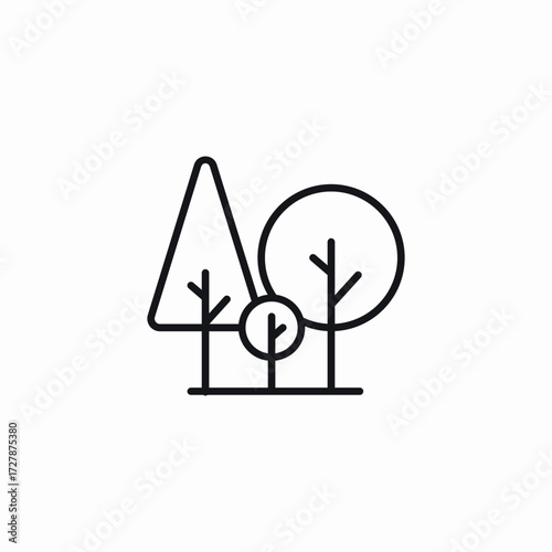 park trees forest nature icon sign vector