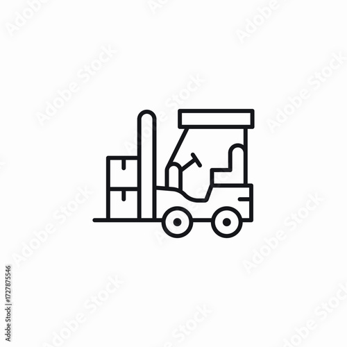 warehouse forklift icon sign vector