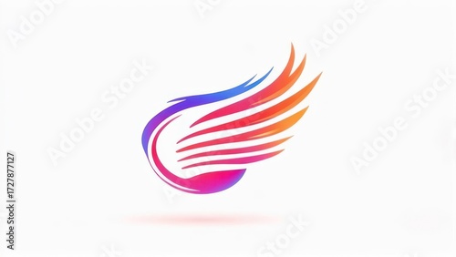 Wallpaper Mural Colorful Wing Logo Design - Abstract Gradient Illustration for Branding. Torontodigital.ca