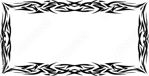 Bold tribal border design for dynamic framing and edgy graphic accents silhouette and cutout removed background