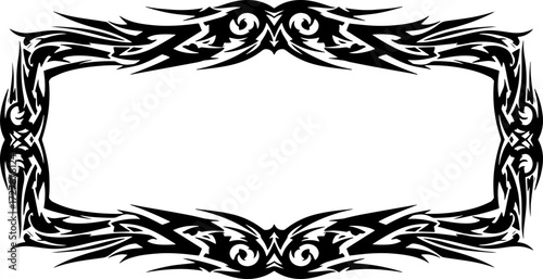 Dynamic tribal border design adds fierce edge to modern graphics and bold statements silhouette and cutout removed background