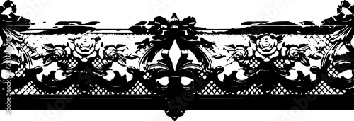 Exquisite marble ornate carving with roses and bow adds timeless elegance to luxury interiors silhouette and cutout removed background