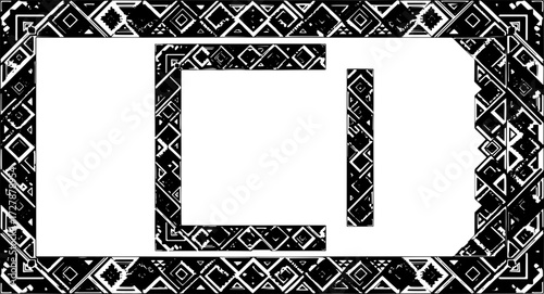 Stunning geometric tribal border design with intricate patterns and warm earthy tones silhouette and cutout removed background