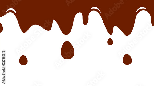 melted chocolate on white background