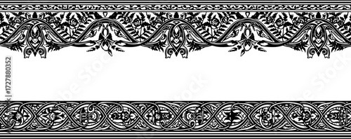 Elegant vintage floral border designs for timeless decorative accents and sophisticated graphic elements silhouette and cutout removed background