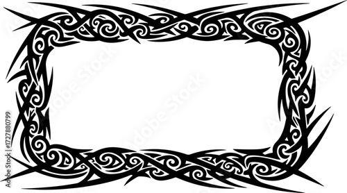 Dynamic tribal border design adds edgy flair to any project, instantly elevating its visual impact. silhouette and cutout removed background