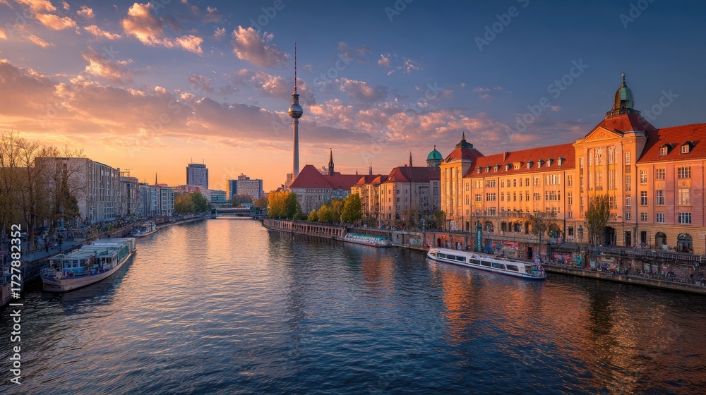 Fototapeta premium Berlin Skyline Panorama with TV Tower