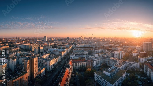 Berlin Urban Landscape Panorama with Modern Architecture