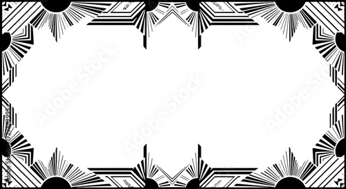 Elegant art deco sunburst frame design for invitations, borders, and stylish graphic projects silhouette and cutout removed background
