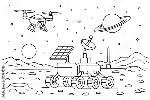 space rover coloring page 