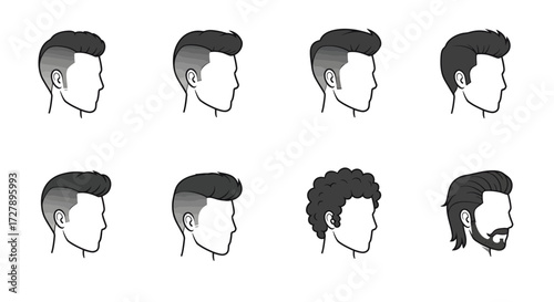 Discover diverse modern hairstyles for men showcasing sleek fades, textured quiffs, and stylish beard combinations perfect for any trendsetter