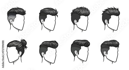 Discover your next bold look with these modern, stylish men's hairstyles showcasing fades, pompadours, and slicked back designs for a sharp, contemporary vibe.