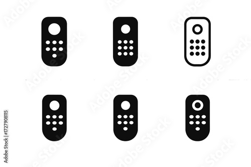 Harmonious Streaming Logos. Streaming platforms. Set Logo of streaming platforms: Remote control icon. harmonious logo variations of the same emblematic