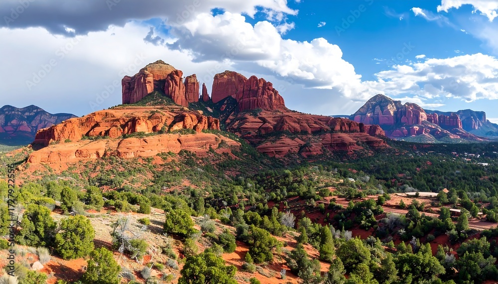 Fototapeta premium Red rock mountain vista