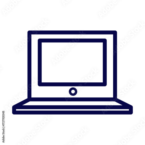 Minimalist Laptop Illustration Portable Computing and Design