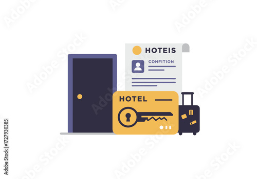 A Hotel Room Key Card on a Reception Desk