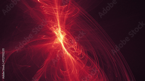 Dramatic Abstract Energy Flowing Fractal Light Lines Background

