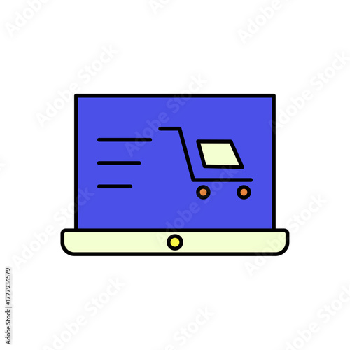Laptop with Online Shopping Cart for Quick and Easy Digital Purchases
